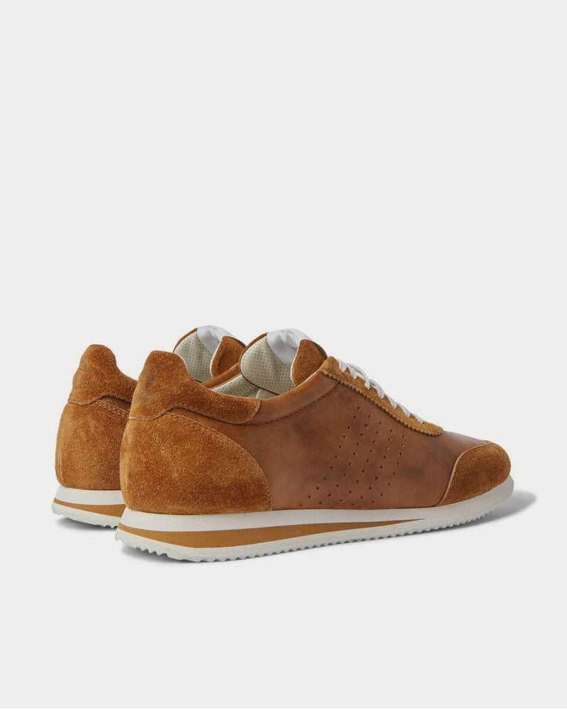 Brunello Cucinelli Leather and Suede  Brown low top sneakers - 3