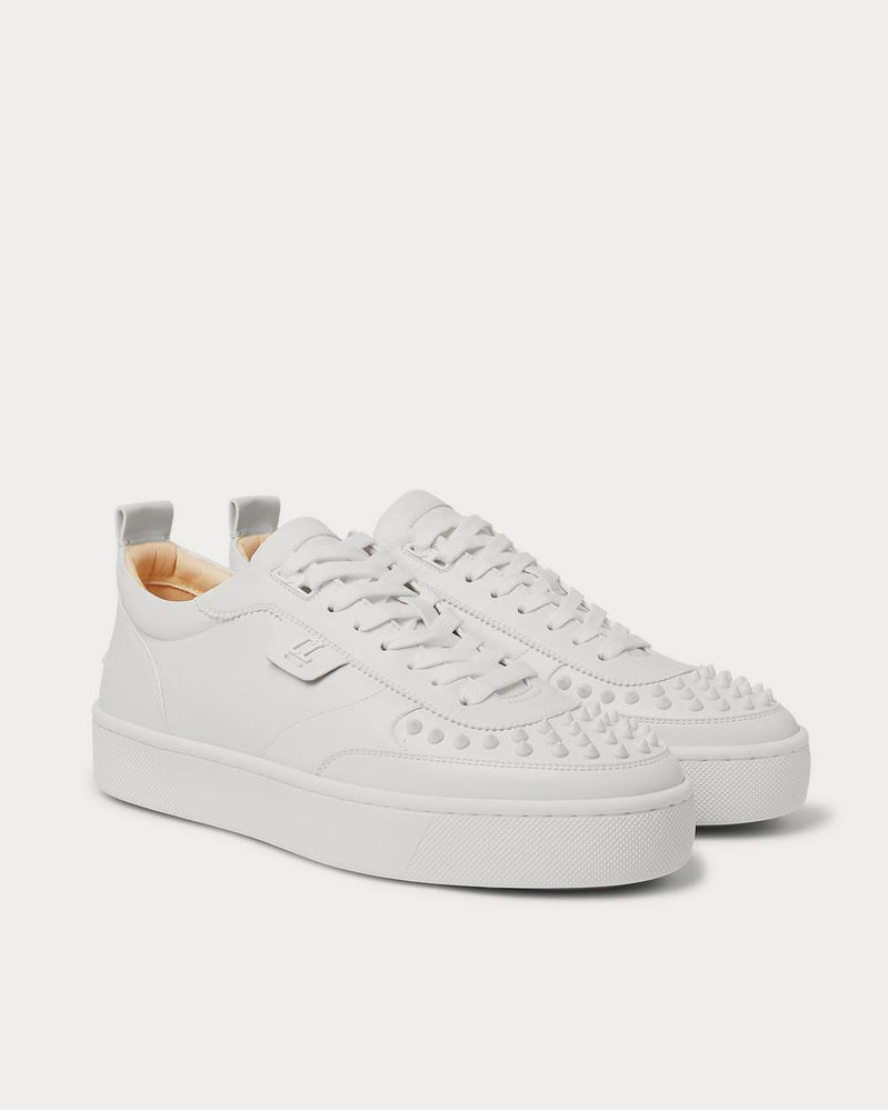 Christian Louboutin Happyrui Spiked Leather  White low top sneakers - 2
