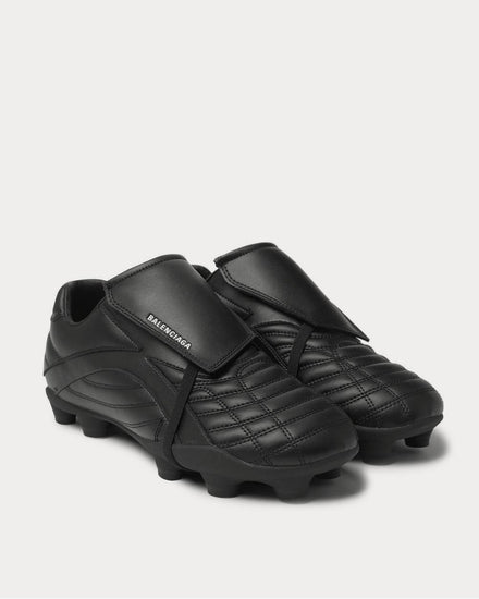 Balenciaga Soccer Logo-Print Faux Leather  Black low top sneakers - 2