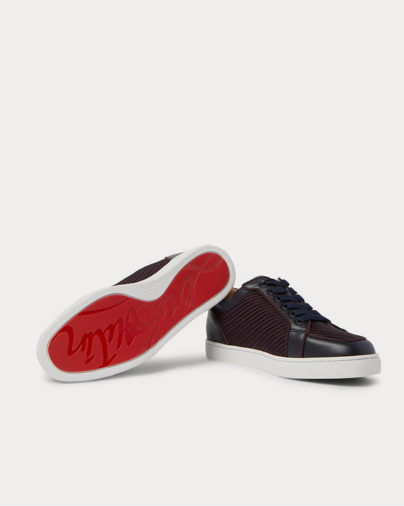 Christian Louboutin Rantulow Orlato Leather and Raffia  Navy low top sneakers - 3