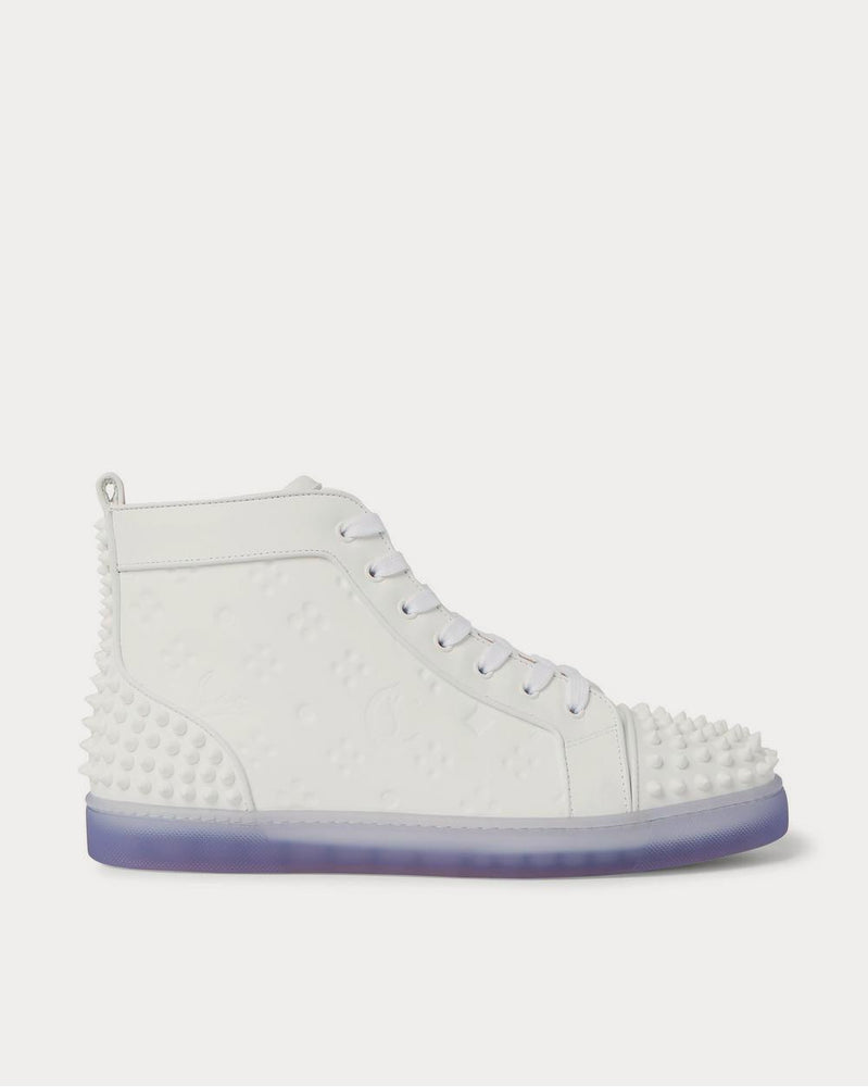 Christian Louboutin Lou Spikes 2 Embossed Leather High-Top  White high top sneakers - 1