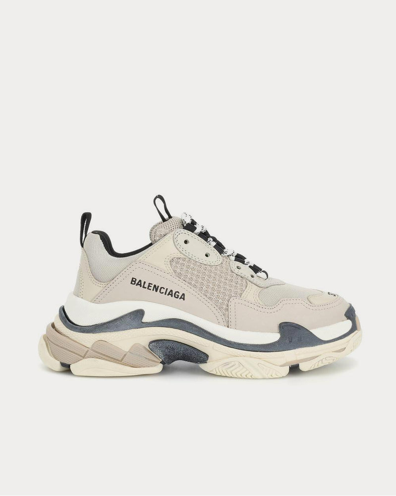 Balenciaga Triple S Beige Black Low Top Sneakers - 1