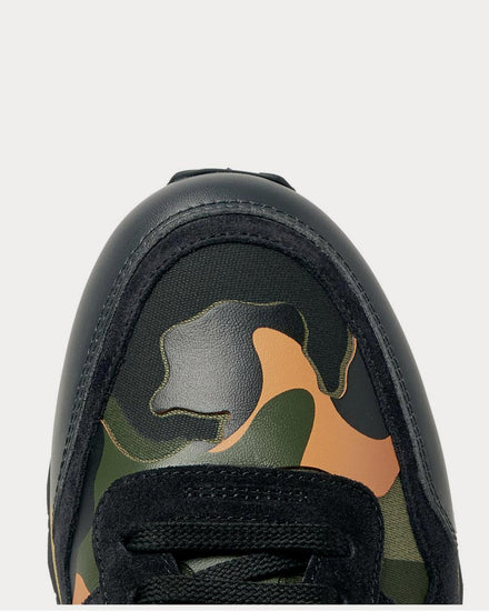Valentino Rockrunner Camouflage-Print Canvas, Leather and Suede  Multi low top sneakers - 5