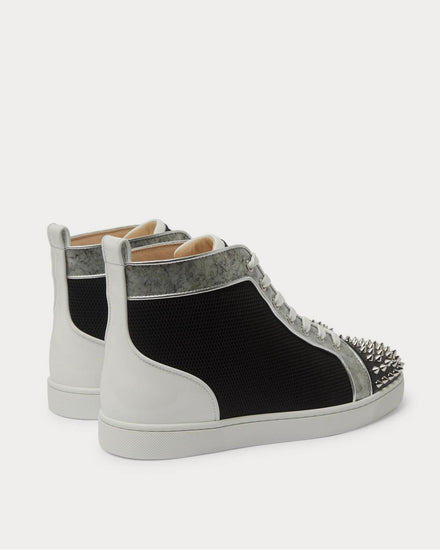 Christian Louboutin Louis Spiked Leather and Mesh High-Top  Black high top sneakers - 3
