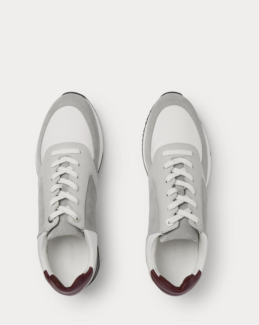 John Lobb - Foundry Suede, Textured-Leather and Mesh  Gray low top sneakers