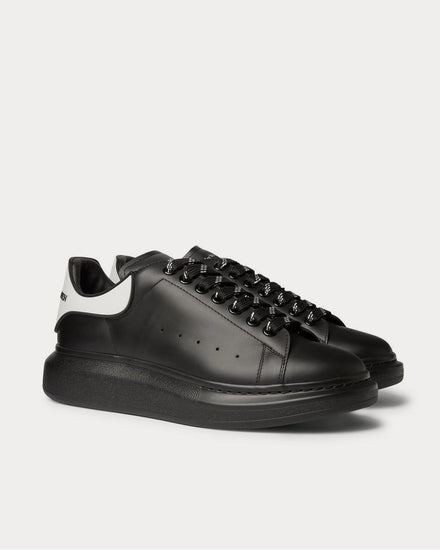 McQueen Exaggerated-Sole Rubber-Trimmed Leather  Black low top sneakers - 2