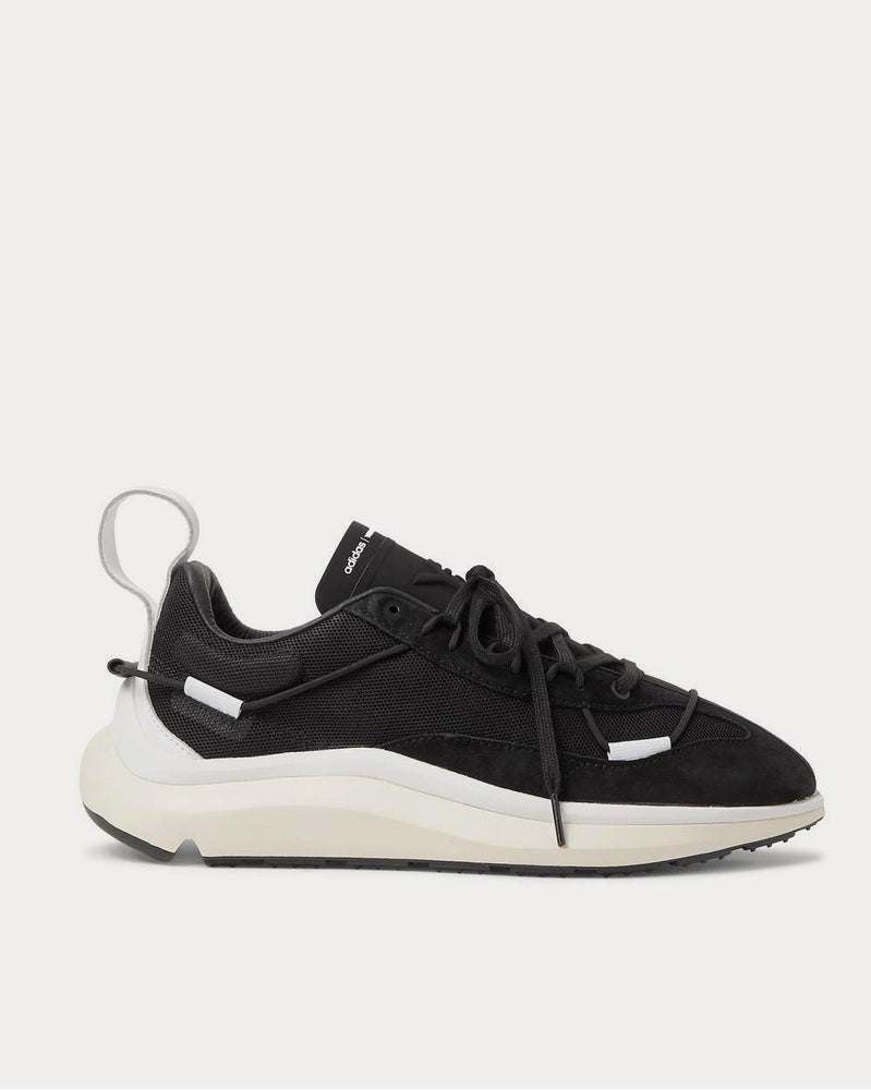 Y-3 Shiku Run Leather and Suede-Trimmed Mesh  Black low top sneakers - 1