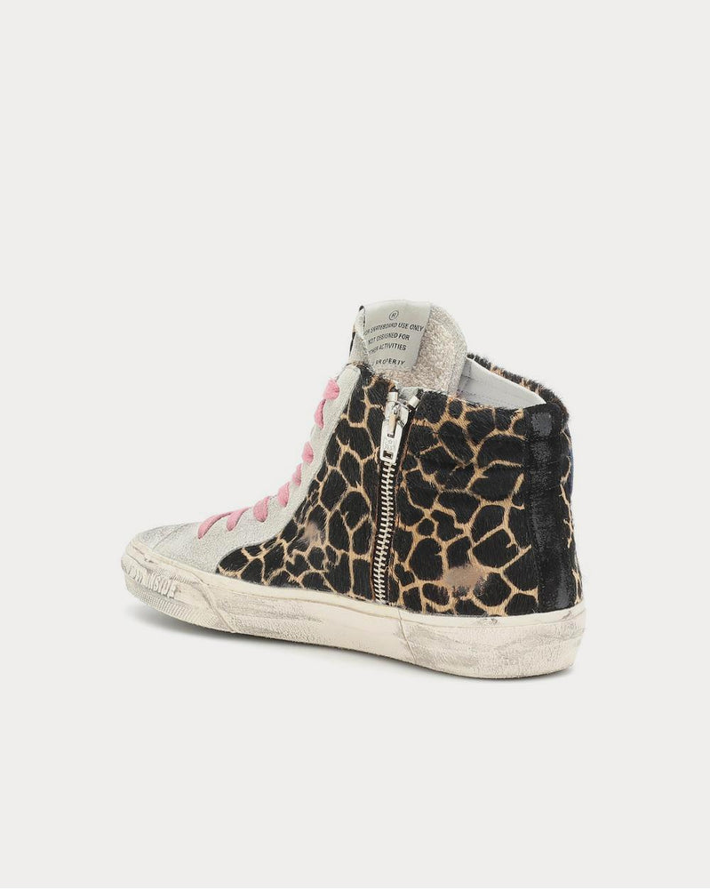 Golden Goose Slide calf hair Animal High Top Sneakers - 3