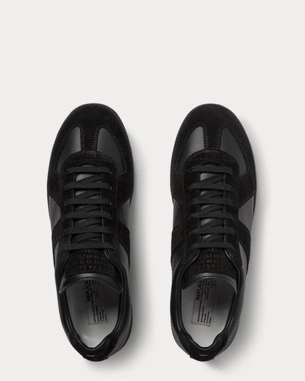 Maison Margiela Replica Leather and Suede  Black low top sneakers - 6
