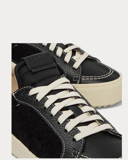 Rhude V1 Leather and Suede  Black low top sneakers - 5