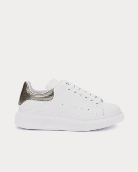 McQueen Leather White Blk Pearl Low Top Sneakers - 1