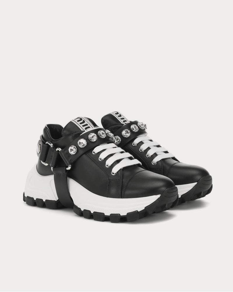 Miu Miu Embellished leather Nero Low Top Sneakers - 2