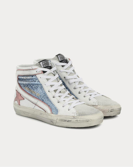 Golden Goose Slide metallic leather White High Top Sneakers - 2