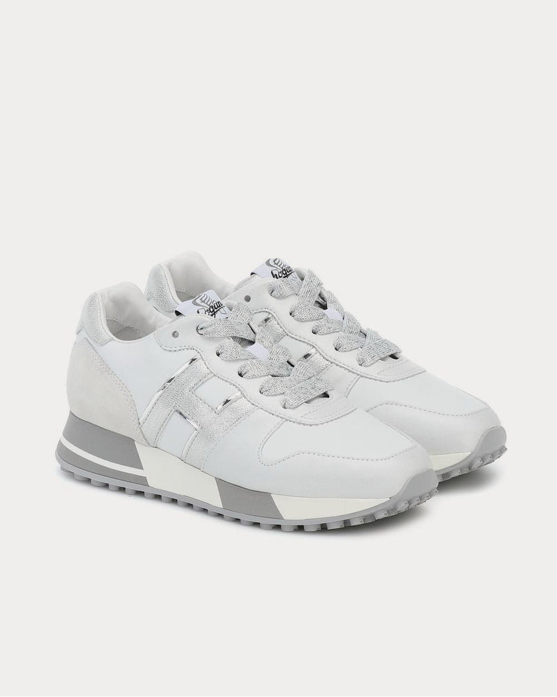 Hogan H383 leather Bianco Argento Low Top Sneakers - 2