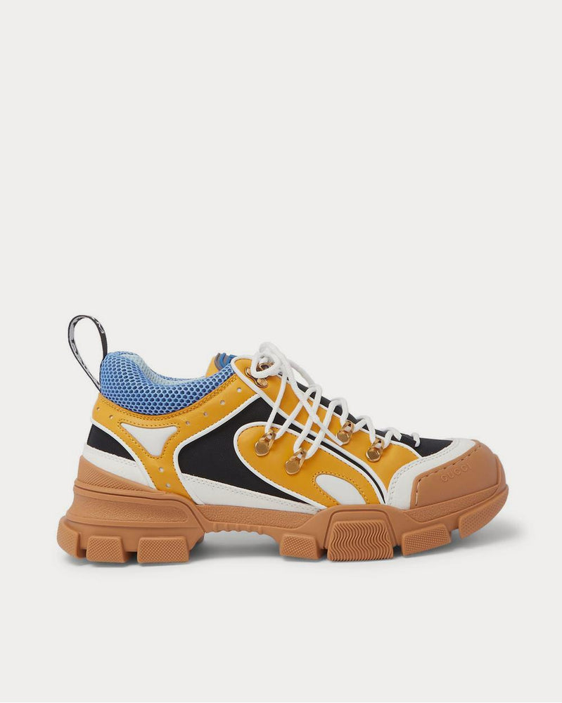 Gucci Flashtrek Rubber, Leather, Mesh and Suede  Yellow low top sneakers - 1