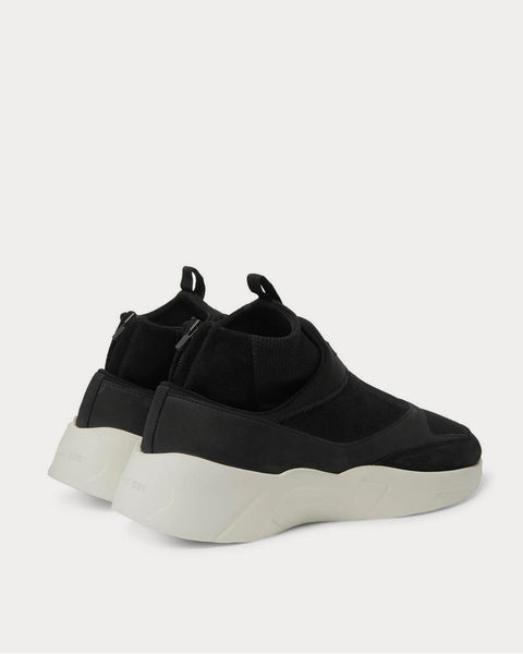 Suede, Mesh and Neoprene  Black high top sneakers
