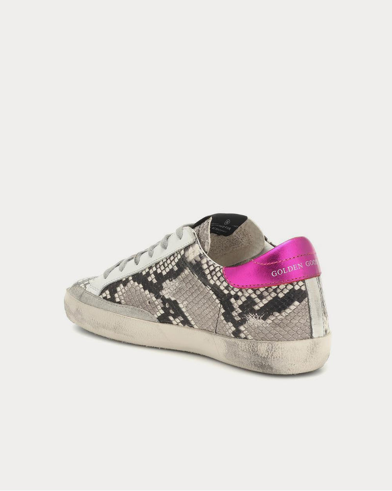 Golden Goose Superstar Natural Snake Print Low Top Sneakers - 3