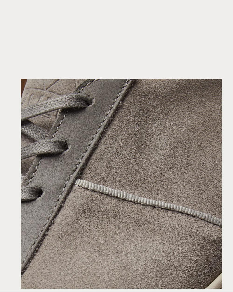 Mulo Leather-Trimmed Suede  Gray low top sneakers - 5