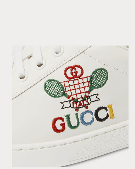 Gucci New Ace Logo-Embroidered Leather  White low top sneakers - 5