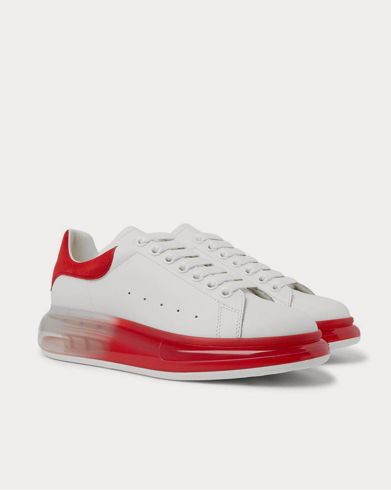 Alexander McQueen Exaggerated-Sole Suede-Trimmed Leather  White low top sneakers - 2