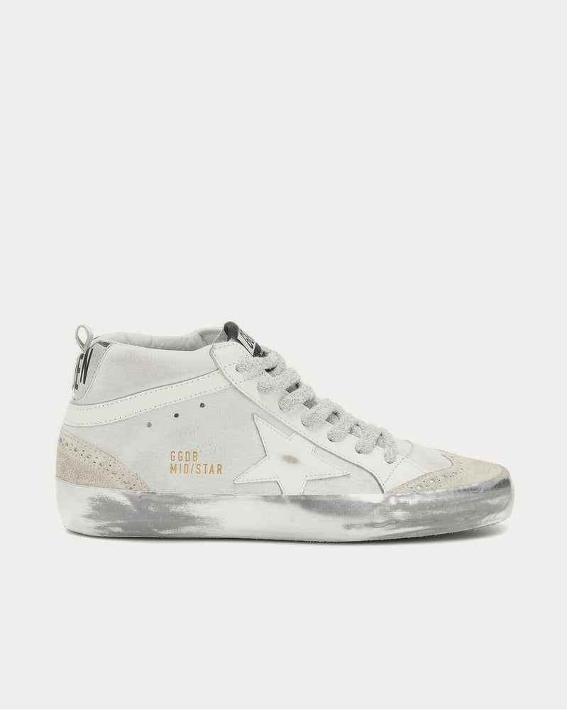 Golden Goose Mid Star leather Grey High Top Sneakers - 1