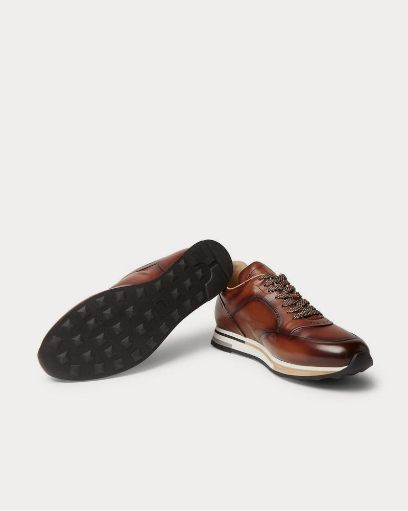 Dunhill Duke Leather  Light brown low top sneakers - 3
