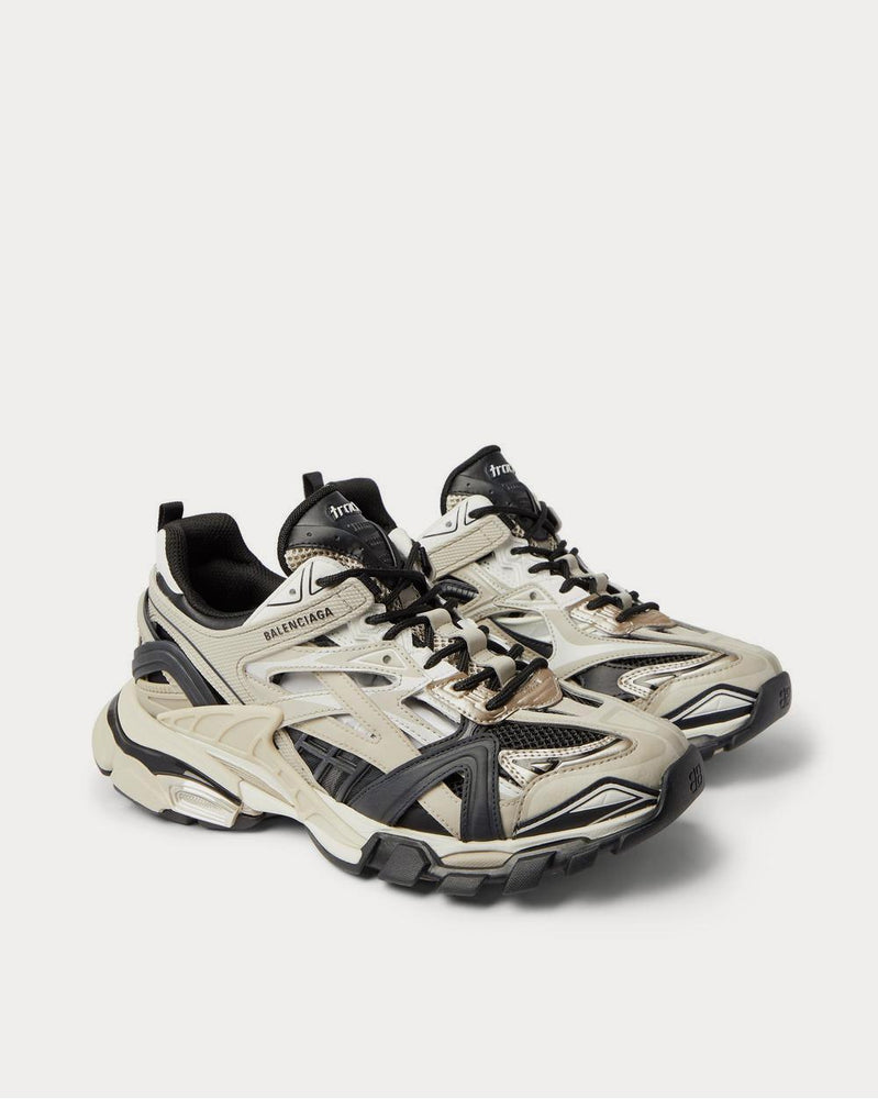 Balenciaga Track.2 Nylon, Mesh and Rubber  Beige low top sneakers - 2