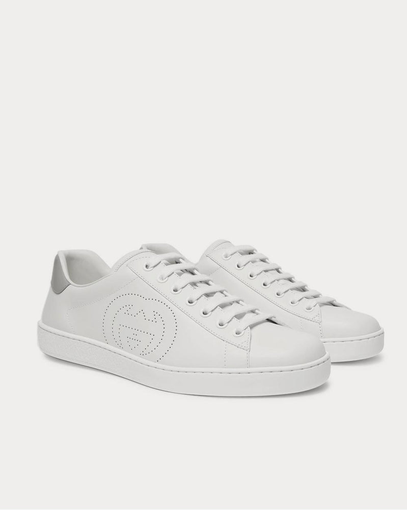 Gucci New Ace Perforated Leather  White low top sneakers - 2