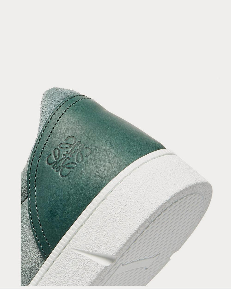 Loewe Leather-Trimmed Suede  Blue low top sneakers - 4
