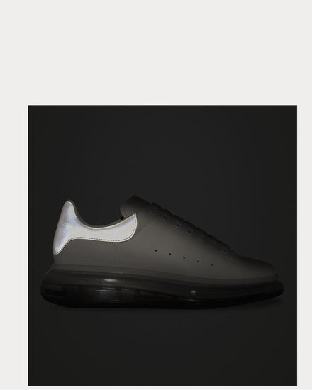 McQueen Exaggerated-Sole Reflective-Trimmed Leather  White low top sneakers - 3