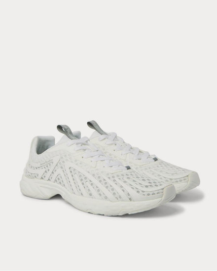 Acne Studios Buzz Faux Suede and Rubber-Trimmed Mesh  White low top sneakers - 2