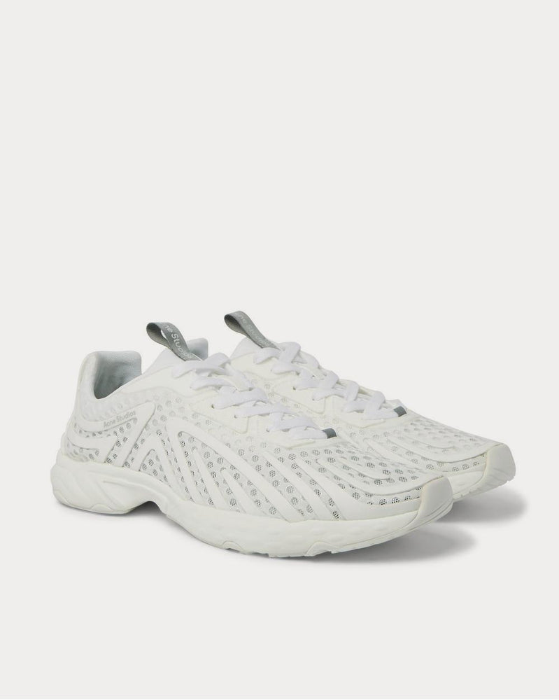 Acne Studios Buzz Faux Suede and Rubber-Trimmed Mesh  White low top sneakers - 2