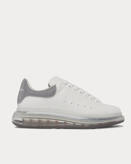 McQueen Exaggerated-Sole Reflective-Trimmed Leather  White low top sneakers - 1