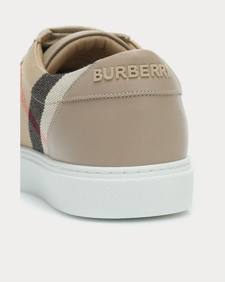 Burberry Salmond leather and cotton Tan Low Top Sneakers - 4