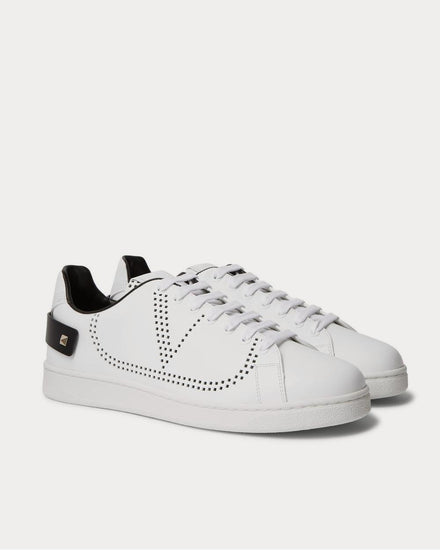 Valentino Backnet Perforated Leather  White low top sneakers - 2