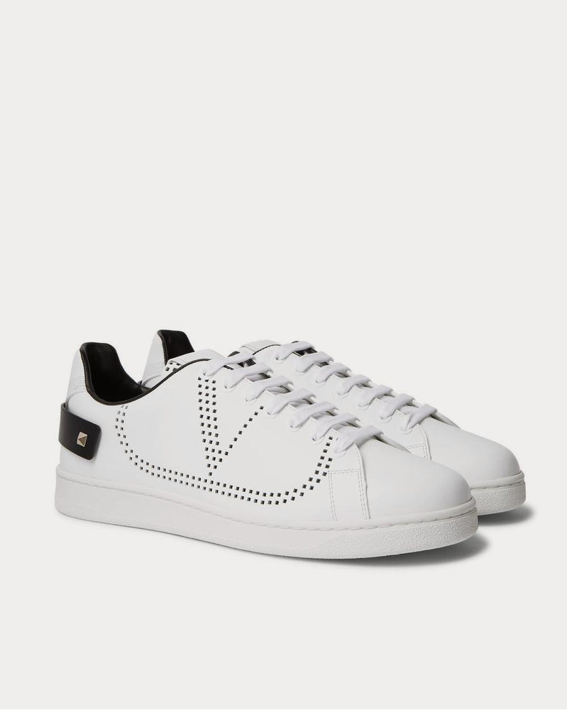 Valentino Backnet Perforated Leather  White low top sneakers - 2