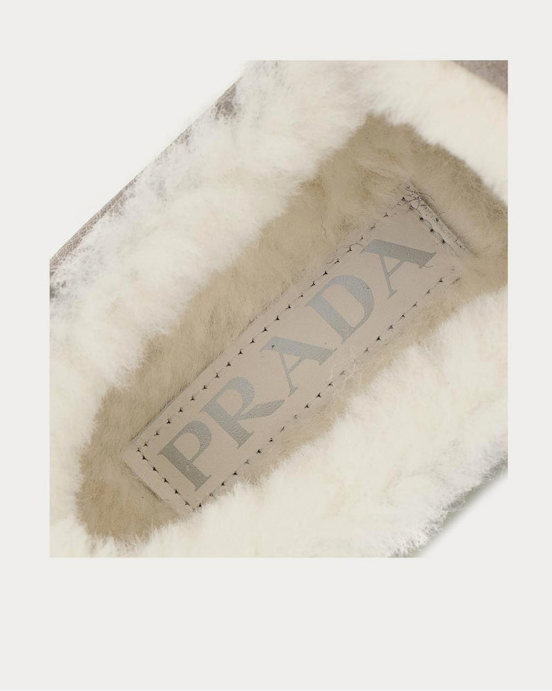 Prada Shearling-lined Brown Slip On Sneakers - 4