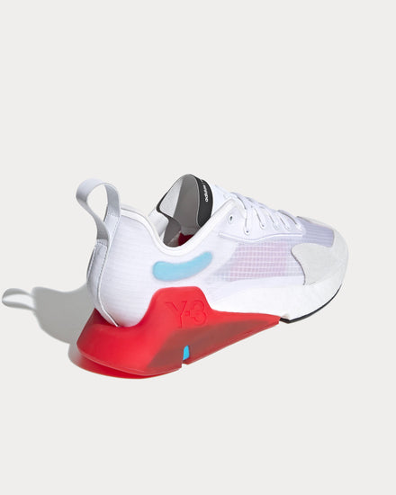 Y-3 ORISAN Core White / Red / Signal Cyan Low Top Sneakers - 4