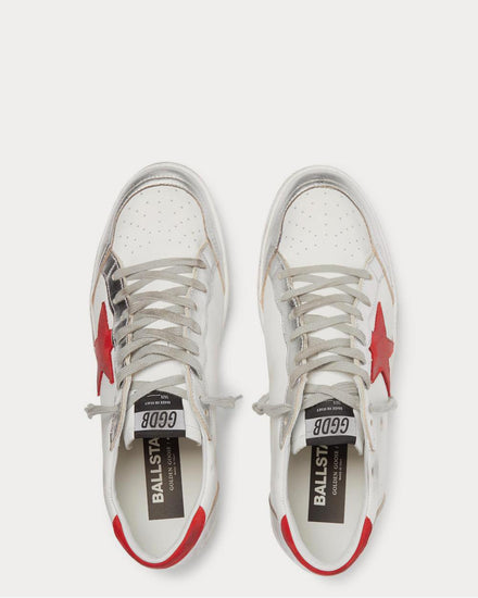Golden Goose Ball Star Distressed Leather  White low top sneakers - 6