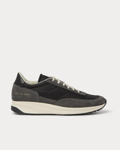 Common Projects Track Classic Leather-Trimmed Suede and Ripstop  Black low top sneakers