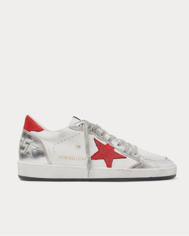 Golden Goose Ball Star Distressed Leather  White low top sneakers