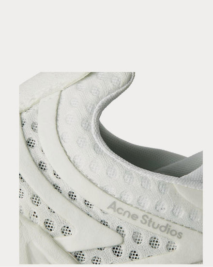 Acne Studios Buzz Faux Suede and Rubber-Trimmed Mesh  White low top sneakers - 4