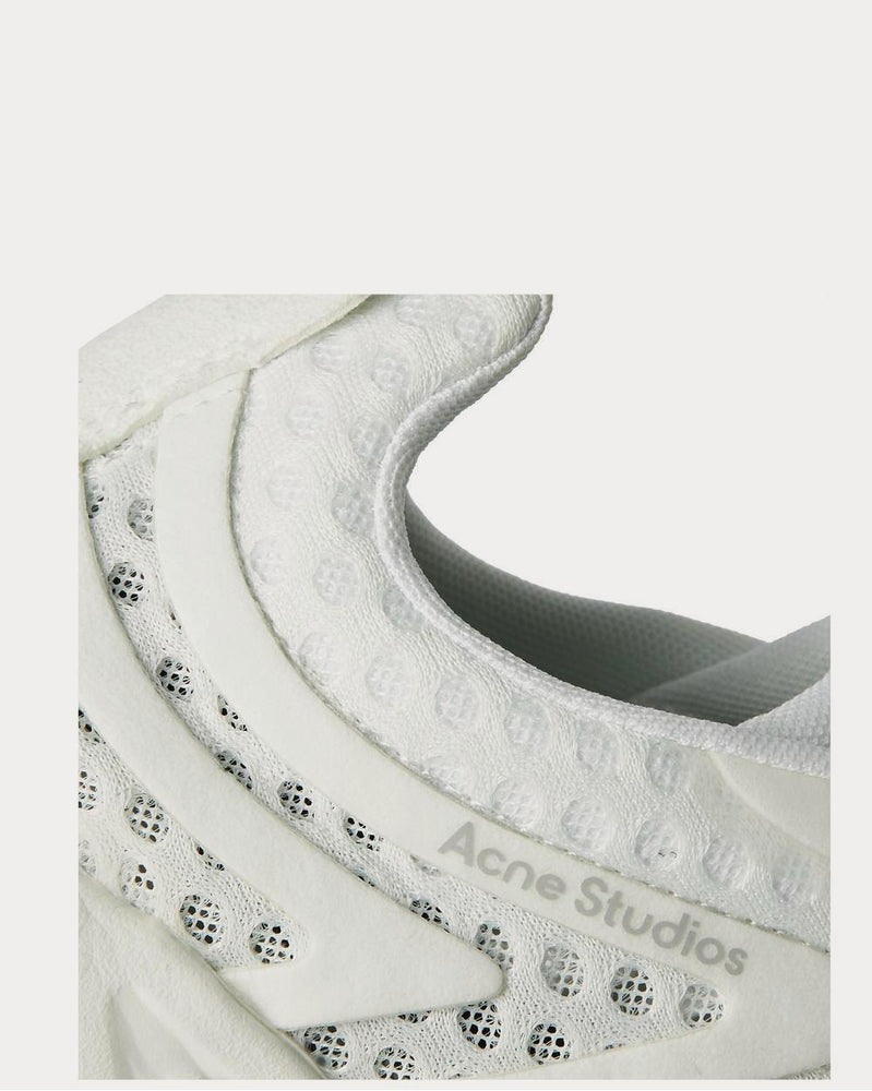 Acne Studios Buzz Faux Suede and Rubber-Trimmed Mesh  White low top sneakers - 4