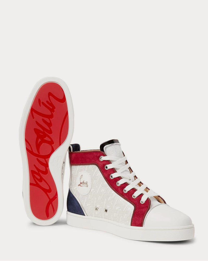 Christian Louboutin Louis Orlato Suede, Leather and Denim High-Top  White high top sneakers - 3