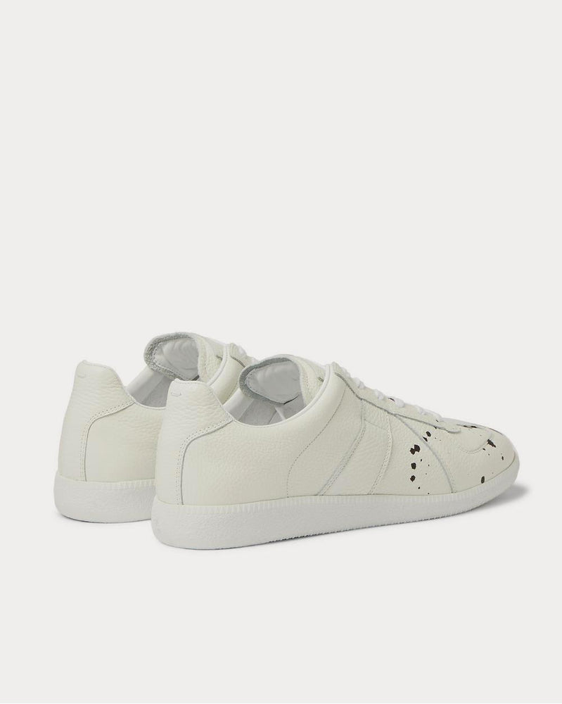 Maison Margiela Replica Paint-Splattered Full-Grain Leather  White low top sneakers - 3