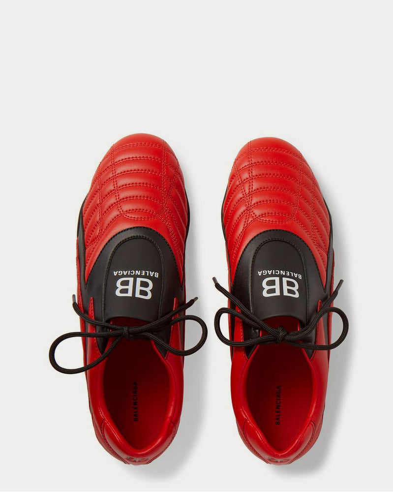 Balenciaga Zen Logo-Print Faux Leather  Red low top sneakers - 6