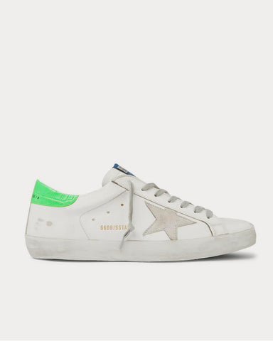 Golden Goose Superstar Distressed Leather and Suede  White low top sneakers