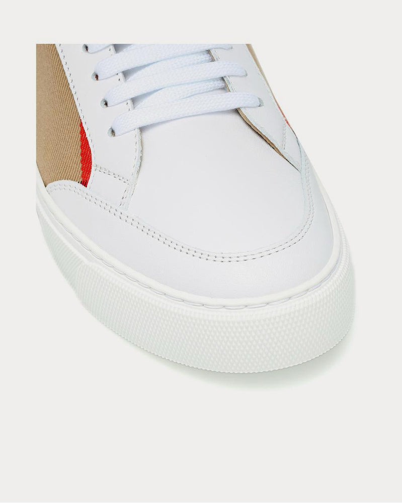 Burberry House Check leather-trimmed House Check Low Top Sneakers - 4