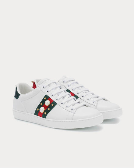 Gucci Ace embellished leather Bianco Low Top Sneakers - 2