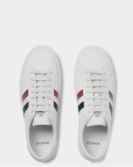 Moncler New Monaco Striped Leather  White low top sneakers - 6